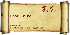 Basz Irina névjegykártya